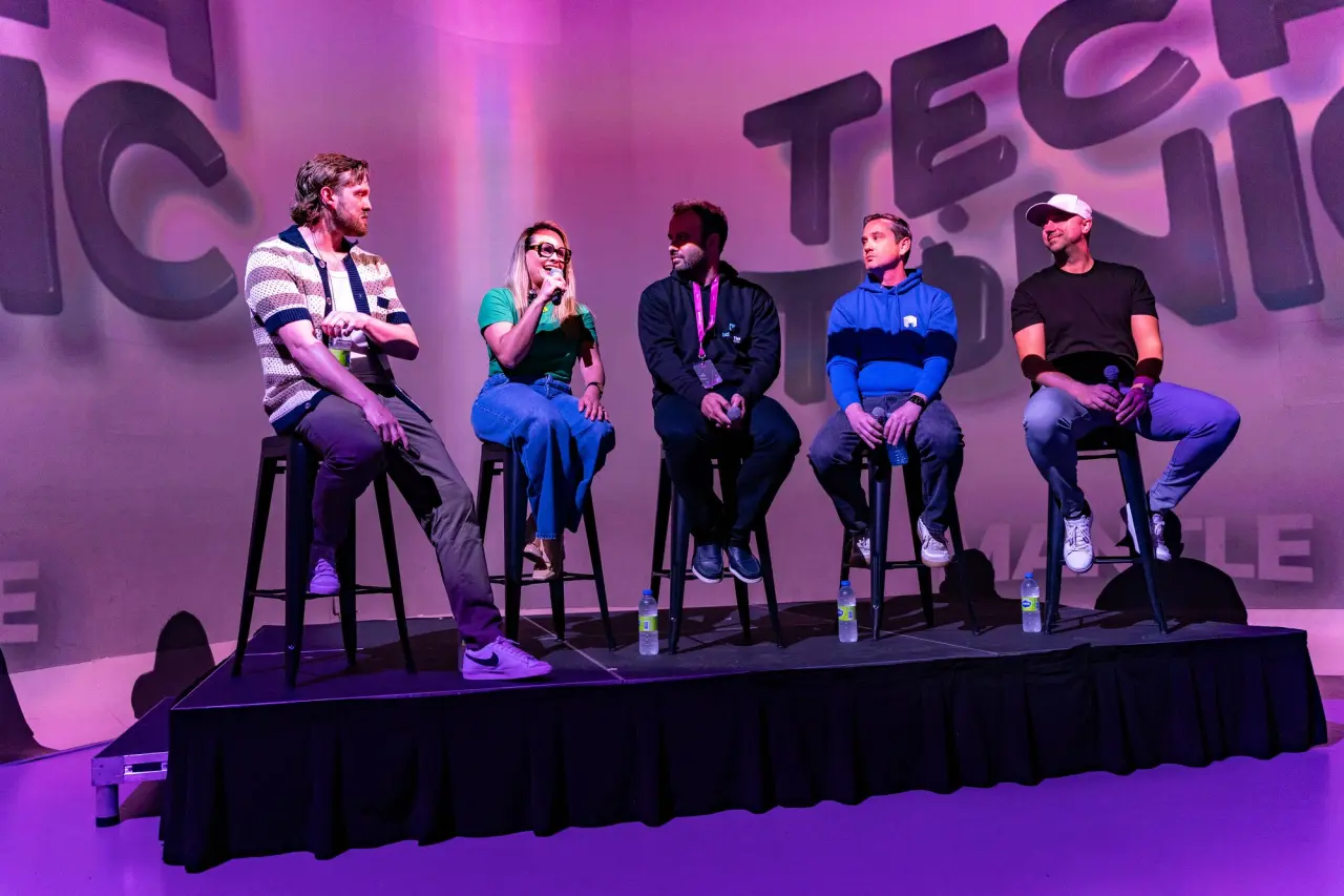 Emili participating in a panel at Techtonic, Toronto, 2025