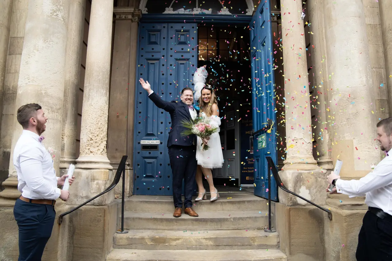 Andrew and Emili on their wedding day.