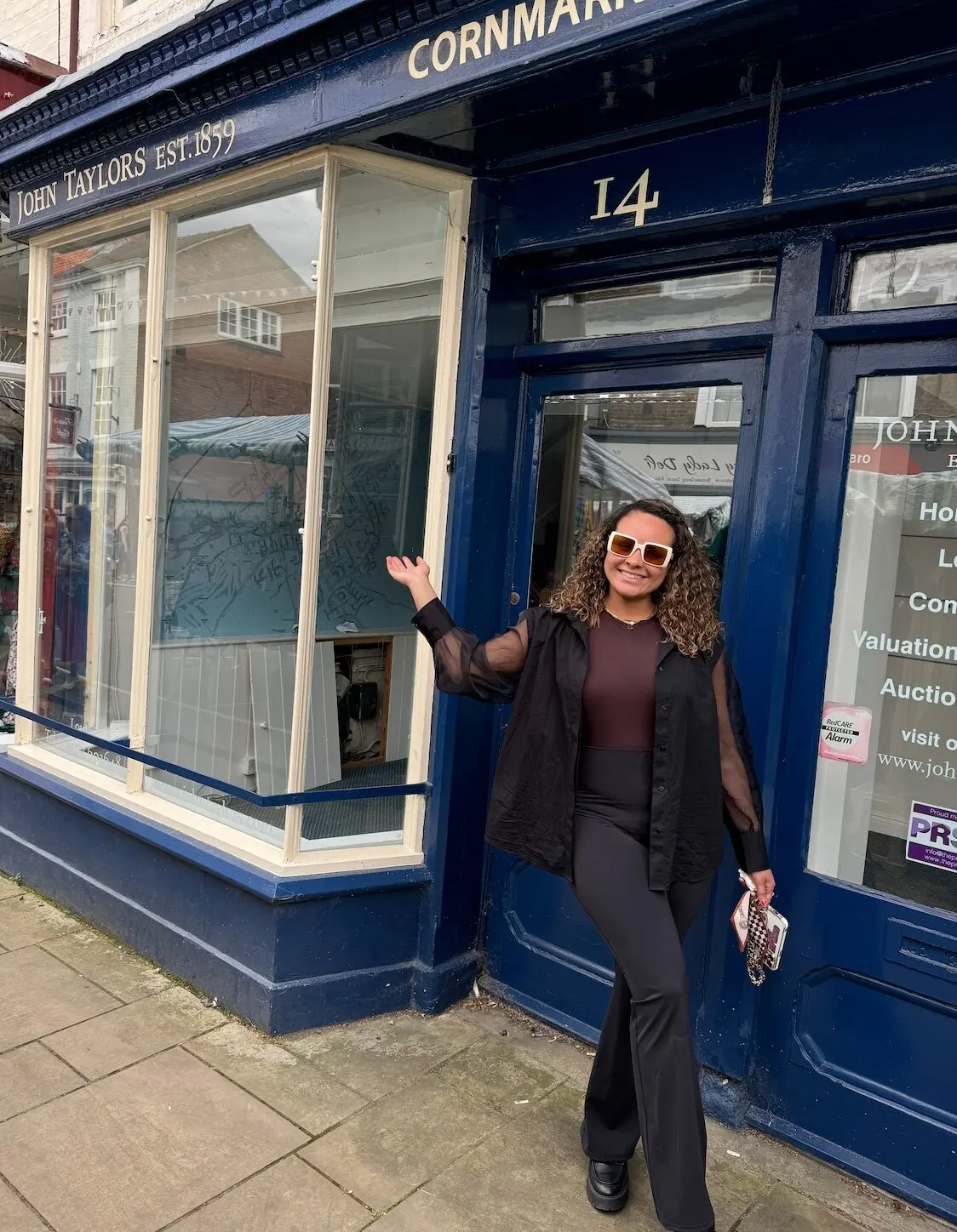 Emili Horncastle outside 14-16 Cornmarket, Louth.